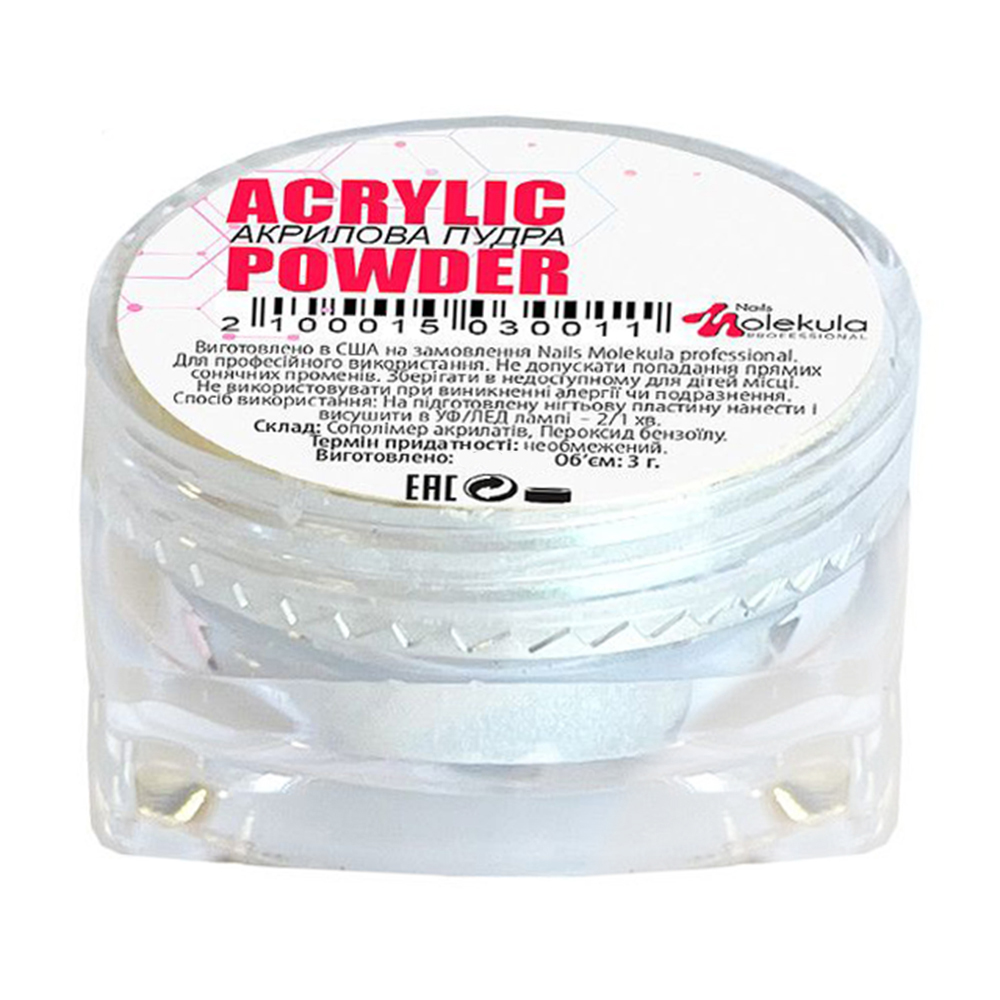 Акрилова пудра для нігтів Nails Molekula Professional Acrylic Powder 02 Рожевий, 3 г